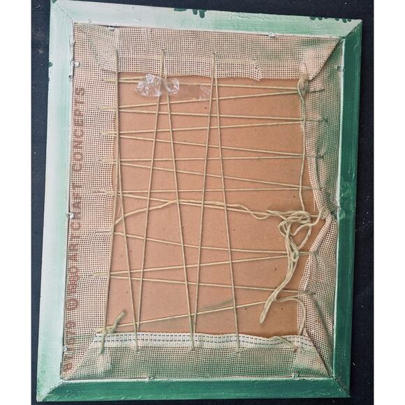 Framed Crewel 1980 Artcraft Concepts Christmas Winter Snow Horse Sleigh Picture - Picture 3 of 4